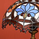 Homcom Stained Glass Table Lamp, Handcrafted Artisan Collectible, Suitable For Living Room And Bedside, Multi-coloured, Ф31 X 48hcm, Zinc Alloy.