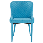 Set Of 2 Dining Chairs Blue Fabric Upholstery Glam Eclectic Style Beliani
