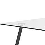 Dining Table Transparent 140 X 80 Cm Glass Top Steel Black Legs Rectangular Modern Beliani