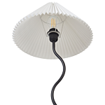 Floor Lamp Black And White Metal Base Plastic Pleated Lamp Shade Vintage Retro Style Beliani