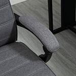 Vinsetto High-back Home Office Chair, Linen Swivel Reclining Chair With Adjustable Height, Footrest And Padded Armrest For Living Room, Study, Grey