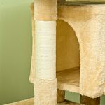 Pawhut Sisal Cat Rest & Play Activity Tree W/ 2 House Cream White