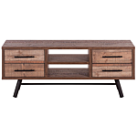 Tv Stand Light Wood Up To 57ʺ Tv Recommended 2 Shelves 4 Drawers Minimalist Beliani