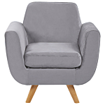 Armchair Slipcover Grey Velvet Replacement Removable Zippered Cover Beliani