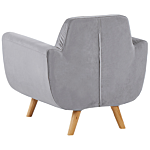 Armchair Slipcover Grey Velvet Replacement Removable Zippered Cover Beliani