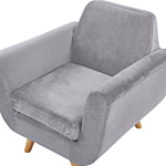 Armchair Slipcover Grey Velvet Replacement Removable Zippered Cover Beliani