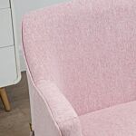 Homcom Fabric Accent Chair, Modern Armchair With Metal Legs For Living Room, Bedroom, Home Office, Pink