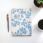 Cotton Bound Notebooks 20x15cm - 96 Pages - Pale Blue Floral