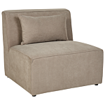 Modular Sofa Beige Taupe Corduroy With Ottoman 3 Seater Sectional Sofa Modern Design Beliani