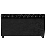 Bed Frame Black Velvet Upholstery Black Wooden Legs Super King Size 6ft Buttoned Glam Beliani