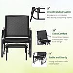 Outsunny Glider Rocking Chair & Table Set 2 Single Seaters Rocker Garden Swing Chair Patio Furniture Bistro Set