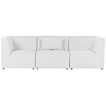 Modular 3 Seater Sofa Off White Corduroy Sectional Two Piece Sofa Modern Jumbo Cord Minimalistic Style Beliani