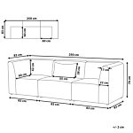 Modular 3 Seater Sofa Off White Corduroy Sectional Two Piece Sofa Modern Jumbo Cord Minimalistic Style Beliani