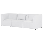 Modular 3 Seater Sofa Off White Corduroy Sectional Two Piece Sofa Modern Jumbo Cord Minimalistic Style Beliani