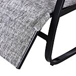 Outsunny Texteline Rocking Lounge Chair Zero Gravity Rocker Patio Adjustable Garden Outdoor Recliner Seat W/ Pillow, Footrest - Grey