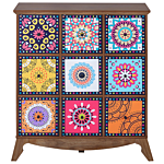 Sideboard Multicolour Moroccan Style With 9 Drawers Vintage Boho Beliani