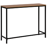Console Table Dark Wood Top Black Legs 100 X 30 Cm Industrial Style Living Room Hallway Beliani