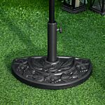 Outsunny Half Round Parasol Base Weighted Umbrella Holder Stand Balcony Black