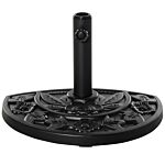 Outsunny Half Round Parasol Base Weighted Umbrella Holder Stand Balcony Black