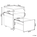 Office Storage Unit Off-white Steel With Castors 3 Drawers Key-locked Industrial Design Beliani