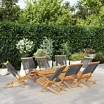 Vidaxl Folding Garden Chairs 8 Pcs Grey Solid Wood Acacia