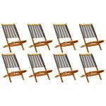 Vidaxl Folding Garden Chairs 8 Pcs Grey Solid Wood Acacia
