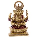 Decorative Gold And Red 14cm Ganesh Statue