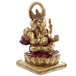 Decorative Gold And Red 14cm Ganesh Statue