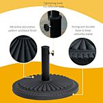 Outsunny Garden 15kg Round Parasol Base Cement Outdoor Umbrella Weight Stand Black