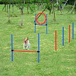 Pawhut Pet Agility Training Equipment Dog Play Run Jump Obedience Training Set Adjustable (pole + Hoop + Hurdle)