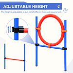 Pawhut Pet Agility Training Equipment Dog Play Run Jump Obedience Training Set Adjustable (pole + Hoop + Hurdle)