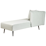 Chaise Lounge Mint Green Left Hand Polyester Fabric Upholstery With Decorative Cushions Metal Legs Modern Design Living Room Beliani
