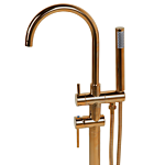 Bath Mixer Tap Copper Brass Freestanding Bathtub Faucet With Hand Shower Modern Design Beliani