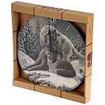 Decorative Fantasy Snow Kisses Wolf Wall Clock