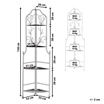 Garden Metal Corner Ladder Shelf Black Outdoor Indoor Bathroom Plant Shelves Beliani