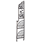 Garden Metal Corner Ladder Shelf Black Outdoor Indoor Bathroom Plant Shelves Beliani