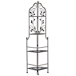 Garden Metal Corner Ladder Shelf Black Outdoor Indoor Bathroom Plant Shelves Beliani