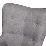 Wingback Chair With Ottoman Light Grey Fabric Buttoned Retro Style Beliani