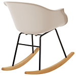 Rocking Chair Beige Synthetic Material Metal Legs Shell Seat Solid Wood Skates Modern Style Beliani