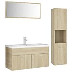 Vidaxl Bathroom Furniture Set Sonoma Oak Engineered Wood