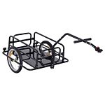 Homcom Bike Cargo Trailer Bicycle Cargo Storage Cart W/ Hitch Cycling Camping Luggage Storage Carrier Transport Steel Black