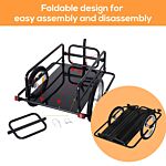 Homcom Bike Cargo Trailer Bicycle Cargo Storage Cart W/ Hitch Cycling Camping Luggage Storage Carrier Transport Steel Black