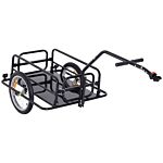 Homcom Bike Cargo Trailer Bicycle Cargo Storage Cart W/ Hitch Cycling Camping Luggage Storage Carrier Transport Steel Black