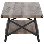 Coffee Table Taupe Wood With Storage Shelf 100 X 55 Cm Modern Industrial Living Room Beliani