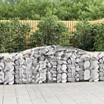 Vidaxl Arched Gabion Baskets 3 Pcs 400x50x80/100 Cm Galvanised Iron