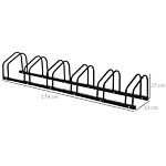 Homcom Bike Stand Parking Rack Floor Or Wall Mount Bicycle Cycle Storage Locking Stand 179l X 33w X 27h (6 Racks, Black)