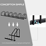 Homcom Bike Stand Parking Rack Floor Or Wall Mount Bicycle Cycle Storage Locking Stand 179l X 33w X 27h (6 Racks, Black)