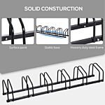 Homcom Bike Stand Parking Rack Floor Or Wall Mount Bicycle Cycle Storage Locking Stand 179l X 33w X 27h (6 Racks, Black)