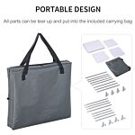 Outsunny 3-shelf Camping Cupboard Camping Kitchen Station Cook Table, Storage Organiser For Bbq Party Picnics Backyards With Carrying Bag, Grey