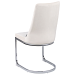 Set Of 2 Dining Chairs Off-white Velvet Armless High Back Cantilever Chair Living Room Beliani